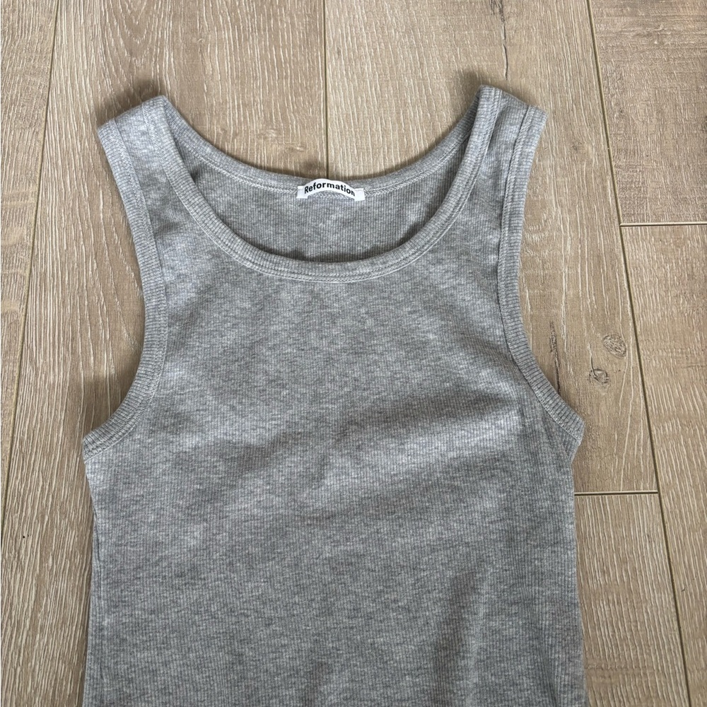 Reformation Gray Cropped Tank Top Small